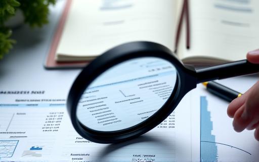 A magnifying glass over a document, symbolizing discovery.