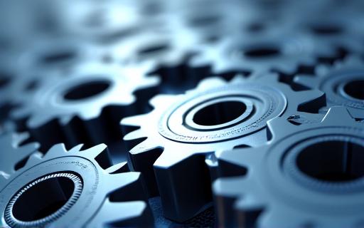 Interlocking gears representing implementation and integration.