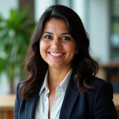 Professional headshot of Aisha Khan.